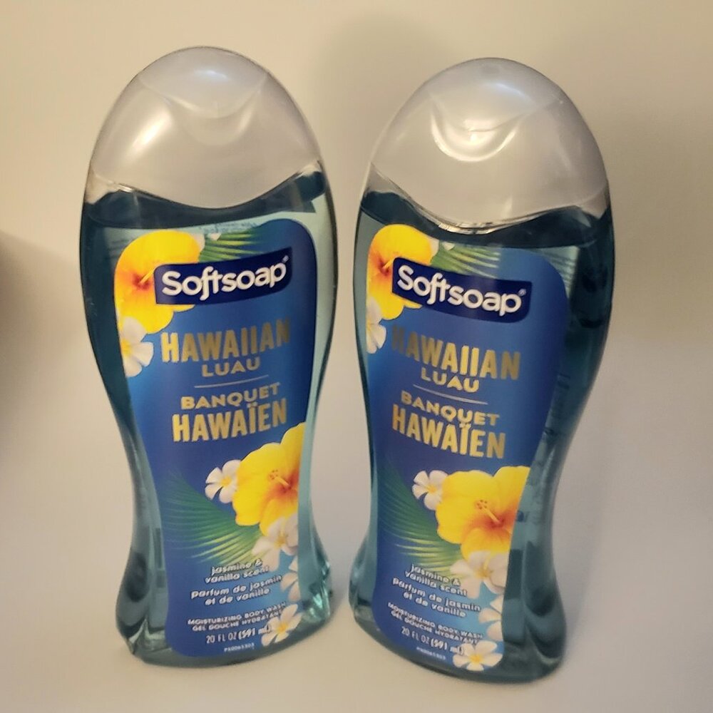 2-Pack Softsoap Body Wash Hawaii Hawaiian Luau Jasmine Vanilla Brand New 20oz